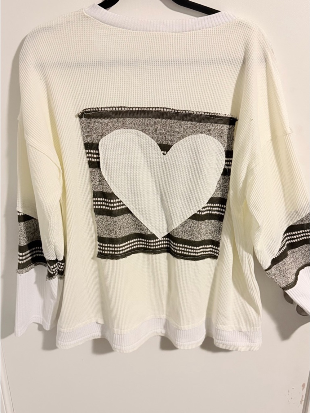 POL Cream Ribbed Knit Top